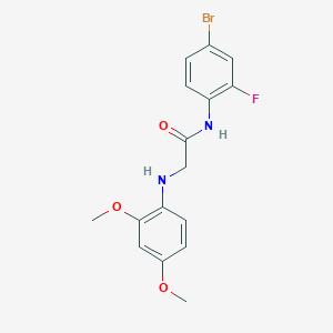 molecular formula C16H16BrFN2O3 B1224972 N-(4-bromo-2-fluorophenyl)-2-(2,4-dimethoxyanilino)acetamide 