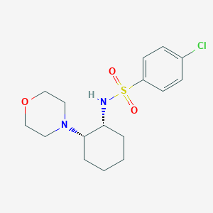 molecular formula C16H23ClN2O3S B1224991 4-chloro-N-[(1R,2S)-2-(4-morpholinyl)cyclohexyl]benzenesulfonamide 