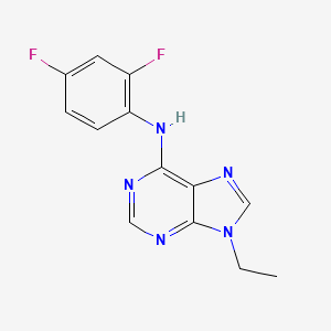 molecular formula C13H11F2N5 B12249928 N-(2,4-difluorophenyl)-9-ethyl-9H-purin-6-amine 