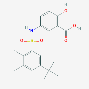 molecular formula C19H23NO5S B1224993 5-[(5-Tert-butyl-2,3-dimethylphenyl)sulfonylamino]-2-hydroxybenzoic acid 