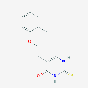 molecular formula C14H16N2O2S B1224998 6-methyl-5-[2-(2-methylphenoxy)ethyl]-2-sulfanylidene-1H-pyrimidin-4-one 