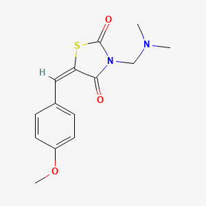 molecular formula C14H16N2O3S B1225001 3-[(Dimethylamino)methyl]-5-[(4-methoxyphenyl)methylidene]-1,3-thiazolidine-2,4-dione 