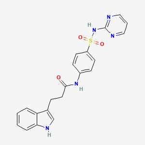 molecular formula C21H19N5O3S B1225008 3-(1H-indol-3-yl)-N-[4-(2-pyrimidinylsulfamoyl)phenyl]propanamide 