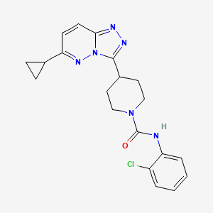 molecular formula C20H21ClN6O B12250095 N-(2-chlorophenyl)-4-{6-cyclopropyl-[1,2,4]triazolo[4,3-b]pyridazin-3-yl}piperidine-1-carboxamide 