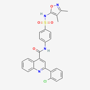 molecular formula C27H21ClN4O4S B1225011 2-(2-chlorophenyl)-N-[4-[(3,4-dimethyl-5-isoxazolyl)sulfamoyl]phenyl]-4-quinolinecarboxamide 
