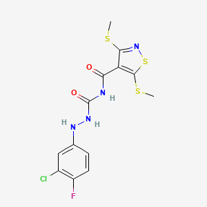N-{[2-(3-chloro-4-fluorophenyl)hydrazino]carbonyl}-3,5-bis(methylthio)isothiazole-4-carboxamide