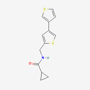 molecular formula C13H13NOS2 B12250160 N-({[3,3'-bithiophene]-5-yl}methyl)cyclopropanecarboxamide 