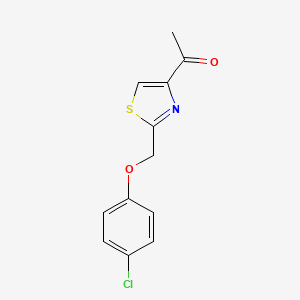 molecular formula C12H10ClNO2S B1225017 1-[2-[(4-Chlorophenoxy)methyl]-4-thiazolyl]ethanone 