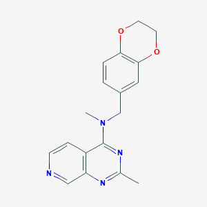 molecular formula C18H18N4O2 B12250189 N-[(2,3-dihydro-1,4-benzodioxin-6-yl)methyl]-N,2-dimethylpyrido[3,4-d]pyrimidin-4-amine 