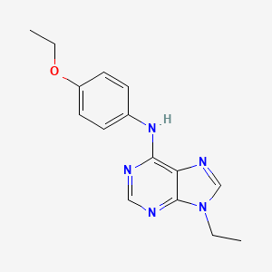 molecular formula C15H17N5O B12250206 N-(4-ethoxyphenyl)-9-ethyl-9H-purin-6-amine 