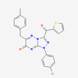 molecular formula C23H16ClN5O2S B1225022 1-(4-Chlorophenyl)-6-[(4-methylphenyl)methyl]-3-[oxo(thiophen-2-yl)methyl]-[1,2,4]triazolo[4,3-b][1,2,4]triazin-7-one 