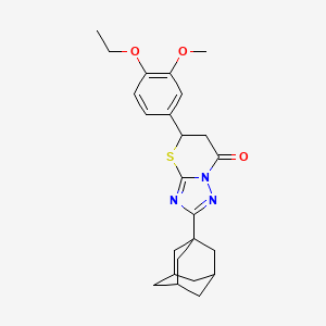 molecular formula C24H29N3O3S B1225024 2-(1-Adamantyl)-5-(4-ethoxy-3-methoxyphenyl)-5,6-dihydro-[1,2,4]triazolo[5,1-b][1,3]thiazin-7-one 