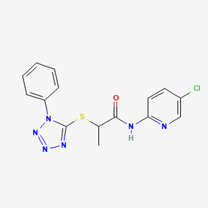 N-(5-chloro-2-pyridinyl)-2-[(1-phenyl-5-tetrazolyl)thio]propanamide
