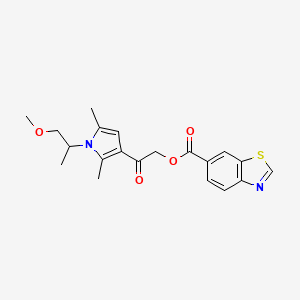 molecular formula C20H22N2O4S B1225030 1,3-Benzothiazole-6-carboxylic acid [2-[1-(1-methoxypropan-2-yl)-2,5-dimethyl-3-pyrrolyl]-2-oxoethyl] ester 