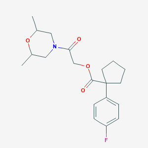 molecular formula C20H26FNO4 B1225031 1-(4-Fluorophenyl)-1-cyclopentanecarboxylic acid [2-(2,6-dimethyl-4-morpholinyl)-2-oxoethyl] ester 