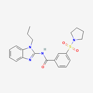 molecular formula C21H24N4O3S B1225032 N-(1-propyl-1H-1,3-benzodiazol-2-yl)-3-(pyrrolidine-1-sulfonyl)benzamide 