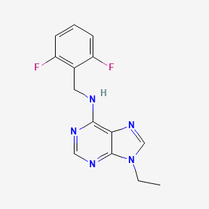 molecular formula C14H13F2N5 B12250327 N-[(2,6-difluorophenyl)methyl]-9-ethyl-9H-purin-6-amine 