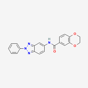 molecular formula C21H16N4O3 B1225037 N-(2-phenyl-5-benzotriazolyl)-2,3-dihydro-1,4-benzodioxin-6-carboxamide 