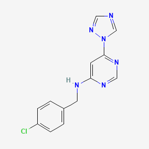 molecular formula C13H11ClN6 B12250401 N-[(4-chlorophenyl)methyl]-6-(1H-1,2,4-triazol-1-yl)pyrimidin-4-amine 