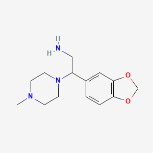 molecular formula C14H21N3O2 B12250405 2-(Benzo[d][1,3]dioxol-5-yl)-2-(4-methylpiperazin-1-yl)ethanamine 