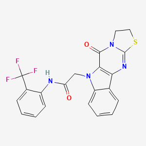 2-(5-oxo-2,3-dihydro[1,3]thiazolo[3',2':1,2]pyrimido[5,4-b]indol-6(5H)-yl)-N-[2-(trifluoromethyl)phenyl]acetamide