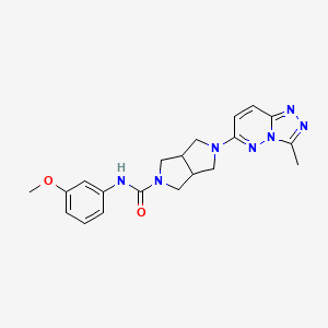 molecular formula C20H23N7O2 B12250452 N-(3-methoxyphenyl)-5-{3-methyl-[1,2,4]triazolo[4,3-b]pyridazin-6-yl}-octahydropyrrolo[3,4-c]pyrrole-2-carboxamide 
