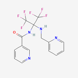 molecular formula C15H12F6N4O B1225046 N-[1,1,1,3,3,3-hexafluoro-2-(2-pyridinylmethylamino)propan-2-yl]-3-pyridinecarboxamide 