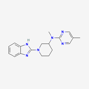 molecular formula C18H22N6 B12250499 N-[1-(1H-1,3-benzodiazol-2-yl)piperidin-3-yl]-N,5-dimethylpyrimidin-2-amine 