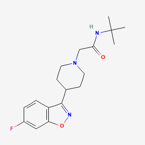 molecular formula C18H24FN3O2 B12250555 N-tert-butyl-2-[4-(6-fluoro-1,2-benzoxazol-3-yl)piperidin-1-yl]acetamide 