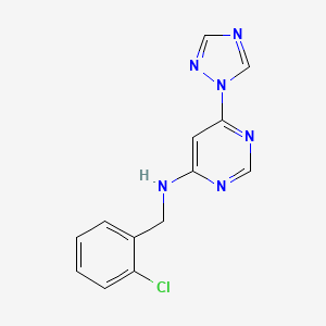 molecular formula C13H11ClN6 B12250557 N-[(2-chlorophenyl)methyl]-6-(1H-1,2,4-triazol-1-yl)pyrimidin-4-amine 