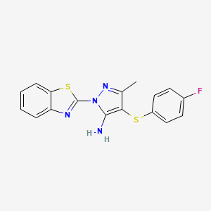 2-(1,3-Benzothiazol-2-yl)-4-[(4-fluorophenyl)thio]-5-methyl-3-pyrazolamine