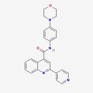 molecular formula C25H22N4O2 B1225066 N-[4-(4-morpholinyl)phenyl]-2-pyridin-4-yl-4-quinolinecarboxamide 