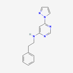 molecular formula C15H15N5 B12250667 N-(2-phenylethyl)-6-(1H-pyrazol-1-yl)pyrimidin-4-amine 