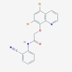 N-(2-cyanophenyl)-2-[(5,7-dibromo-8-quinolinyl)oxy]acetamide