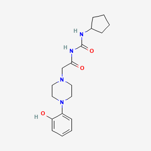 molecular formula C18H26N4O3 B1225070 N-[(cyclopentylamino)-oxomethyl]-2-[4-(2-hydroxyphenyl)-1-piperazinyl]acetamide 