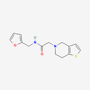 molecular formula C14H16N2O2S B12250708 N-[(furan-2-yl)methyl]-2-{4H,5H,6H,7H-thieno[3,2-c]pyridin-5-yl}acetamide 