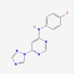 molecular formula C12H9FN6 B12250747 N-(4-fluorophenyl)-6-(1H-1,2,4-triazol-1-yl)pyrimidin-4-amine 