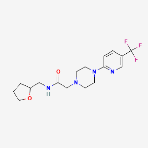 molecular formula C17H23F3N4O2 B12250764 N-[(oxolan-2-yl)methyl]-2-{4-[5-(trifluoromethyl)pyridin-2-yl]piperazin-1-yl}acetamide 