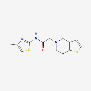 molecular formula C13H15N3OS2 B12250774 N-(4-methyl-1,3-thiazol-2-yl)-2-{4H,5H,6H,7H-thieno[3,2-c]pyridin-5-yl}acetamide 