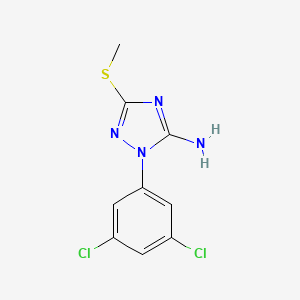 molecular formula C9H8Cl2N4S B1225079 2-(3,5-Dichlorophenyl)-5-(methylthio)-1,2,4-triazol-3-amine 