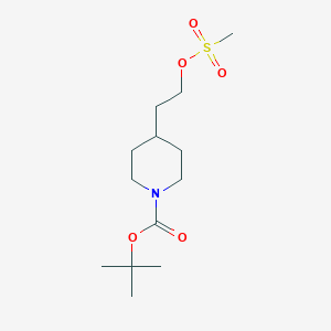molecular formula C13H25NO5S B122509 tert-Butyl 4-(2-((methylsulfonyl)oxy)ethyl)piperidine-1-carboxylate CAS No. 147699-19-2