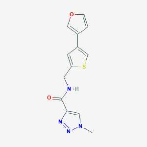 molecular formula C13H12N4O2S B12250909 N-{[4-(furan-3-yl)thiophen-2-yl]methyl}-1-methyl-1H-1,2,3-triazole-4-carboxamide 