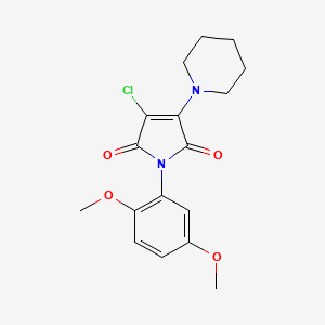 molecular formula C17H19ClN2O4 B1225091 3-Chloro-1-(2,5-dimethoxyphenyl)-4-(1-piperidinyl)pyrrole-2,5-dione 