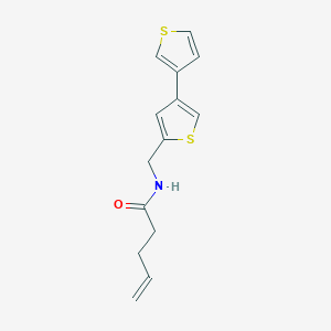 molecular formula C14H15NOS2 B12250910 N-({[3,3'-bithiophene]-5-yl}methyl)pent-4-enamide 
