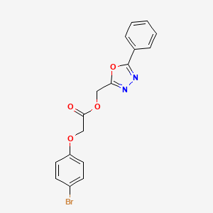 molecular formula C17H13BrN2O4 B1225099 2-(4-Bromophenoxy)acetic acid (5-phenyl-1,3,4-oxadiazol-2-yl)methyl ester 