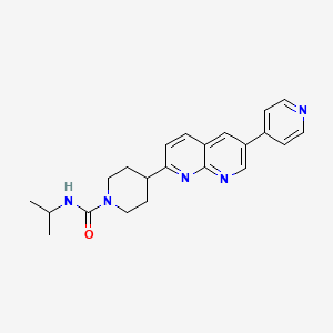 molecular formula C22H25N5O B12251010 N-(propan-2-yl)-4-[6-(pyridin-4-yl)-1,8-naphthyridin-2-yl]piperidine-1-carboxamide 