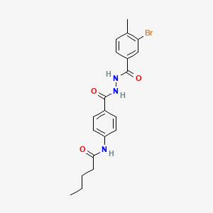 molecular formula C20H22BrN3O3 B1225105 N-[4-[[[(3-bromo-4-methylphenyl)-oxomethyl]hydrazo]-oxomethyl]phenyl]pentanamide 