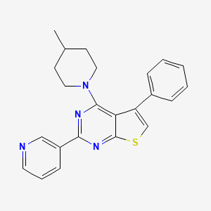 molecular formula C23H22N4S B1225112 4-(4-Methyl-1-piperidinyl)-5-phenyl-2-(3-pyridinyl)thieno[2,3-d]pyrimidine 