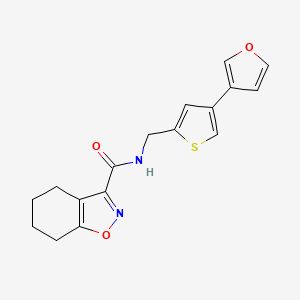 molecular formula C17H16N2O3S B12251149 N-{[4-(furan-3-yl)thiophen-2-yl]methyl}-4,5,6,7-tetrahydro-1,2-benzoxazole-3-carboxamide 