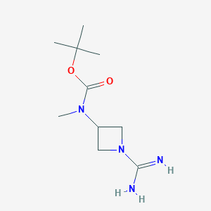 molecular formula C10H20N4O2 B12251210 tert-butyl N-(1-carbamimidoylazetidin-3-yl)-N-methylcarbamate hydrochloride 